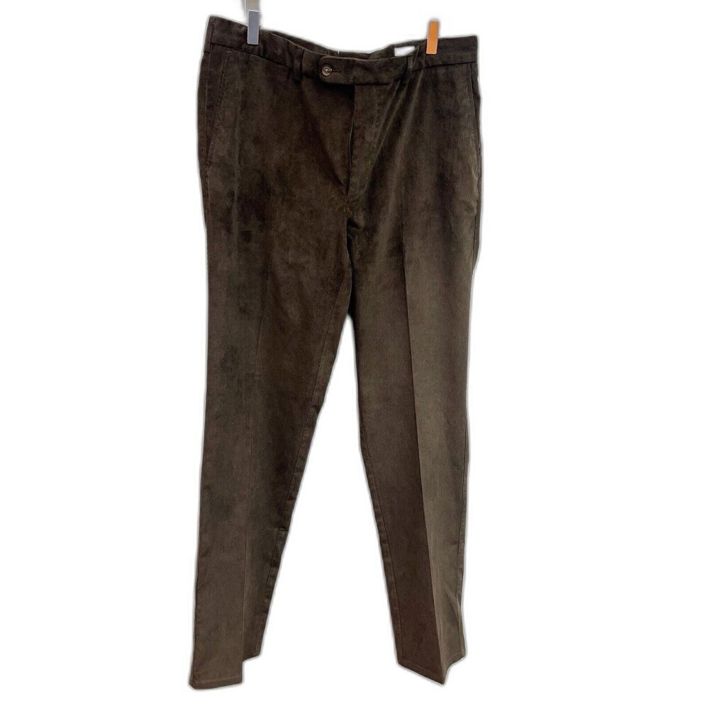 Peter Millar Mens size 36/35 Dark Brown Nanoluxe Straight Leg Corduroy Pants